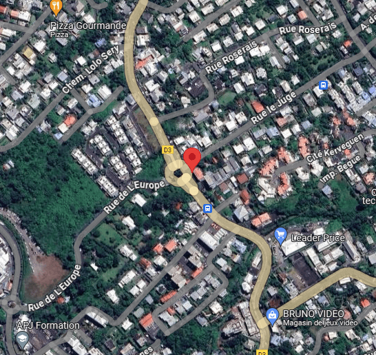 Plan d'accès à Laverie du Tampon 2, 374 Rue Hubert Delisle